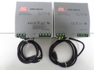 Lot of (2) MEANWELL DRP-240-24 Power Supply 24V 10A With Power Cords - Picture 1 of 11