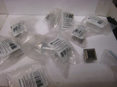 11 pc lot 1” Satin NIckel Square Cabinet Drawer Knob Elegant Beaded Knob P42262- - Image 1 of 4