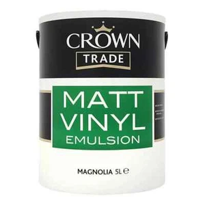Crown Trade Vinyl Matt Emulsion MAGNOLIA paint 5 LITRES - WIPABLE - - Picture 1 of 1