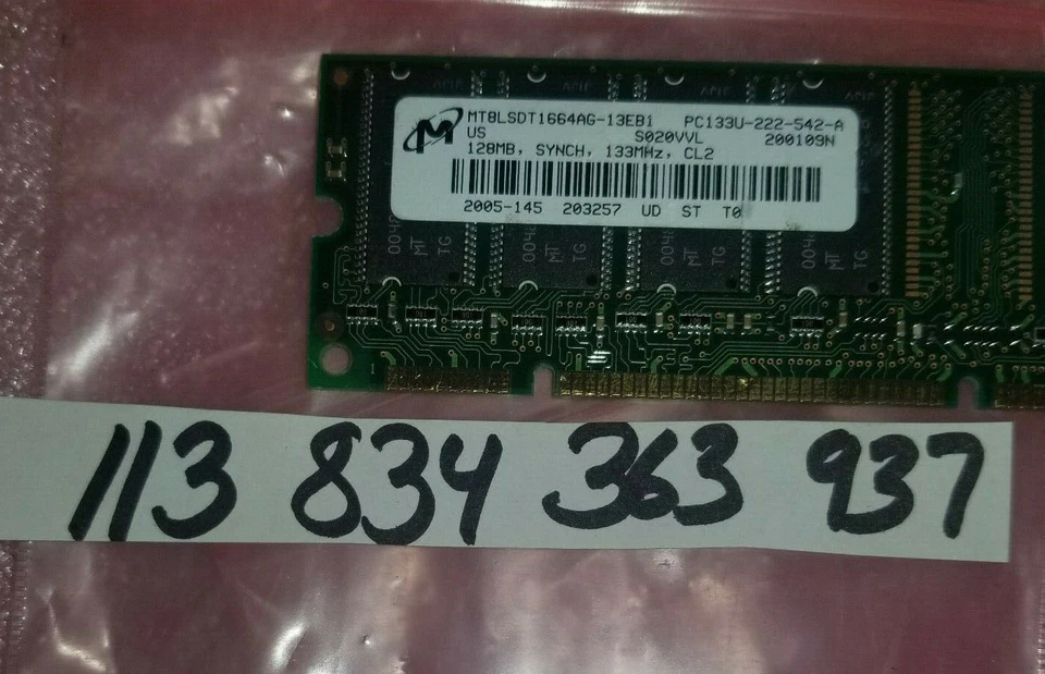 128MB SDRAM SDR SYCH 133MHZ CL2 168PIN NON-ECC INTEL AMD RAM 16x8 - Image 1 of 1