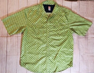 No Fear Lime Green / Green Short Sleeve Snap Button Shirt Men Size XL - Picture 1 of 5