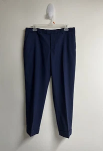 Pantalones de lana Club Monaco para hombre azul marino italiano tropical lana plisada puños talla 8 - Imagen 1 de 6