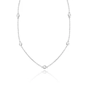 14K White Gold 0.69CT HSI1 Diamond By The Yard Necklace 3.6 Grams 34" - Picture 1 of 2