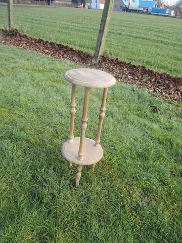 Carved wood  2 Tier  Pedestal Table Plant Stand Side Table 25.59" Cover