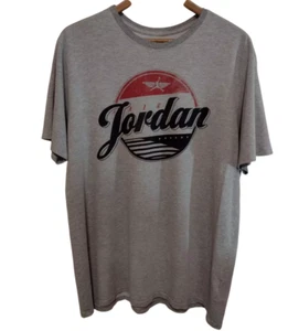 Nike Air Jordan T Shirt Wings Stars Stripes Logo Men XL Dri Fit Gray Graphic - Bild 1 von 15