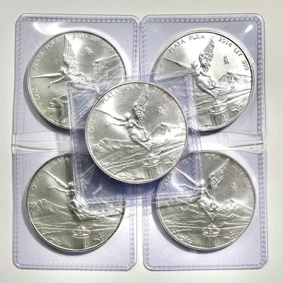 5- 2014 1 oz Mexico Silver Libertad Bullion Coins-5 Oz Silver Bullion - Image 1 of 2