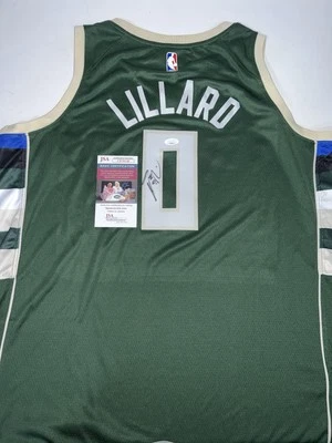 Damian Lillard Autographed Milwaukee Bucks Signed Jersey - JSA COA! - Image 1 of 3