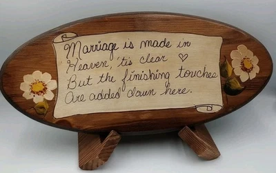 Letrero de madera pintado a mano transparente de colección El matrimonio está hecho en el cielo VER FOTOS  Foto 1 de 4