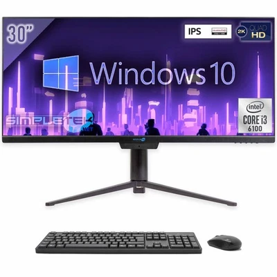 Aio All IN One i3 21:9 Ultrawide 30 " Windows 10 8GB 240GB 2K IPS PC Wifi 6 BT - Image 1 of 4