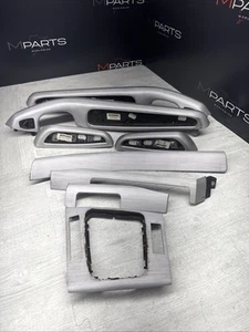 01-06 BMW E46 M3 Convertible Interior Armrests Trim Set Brushed Aluminum *Notes* - Bild 1 von 18
