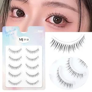 False Eyelashes for Natural Look Transparent Base 5-9mm Length 5 Pairs - Picture 1 of 18