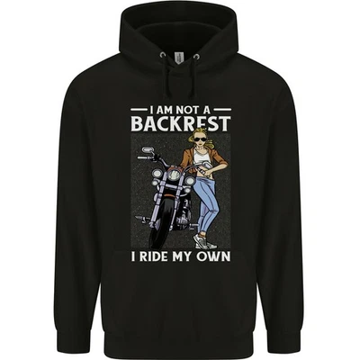 Not a Backrest Female Motorcycle Biker Mens 80% Cotton Hoodie - Image 1 of 4