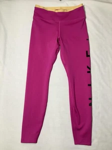 Nike Dri-Fit Leggings Womens Medium Pink CJ4145-601 Running Training Pants - Picture 1 of 13