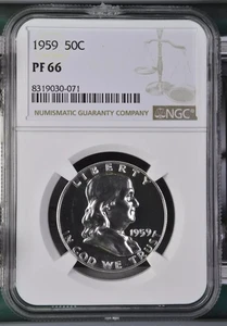 1959 Proof Franklin Half Dollar - NGC PF66 - Picture 1 of 3