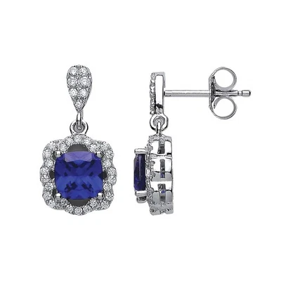 Jewelco London Signore Argento sterling bianca Zirconio cubico far cadere - Immagine 1 di 3