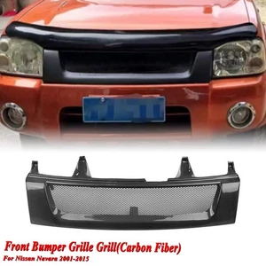 Carbon Fiber Front Bumper Grille Grill Mesh Kit For Nissan Navara 2001-2015 2003 - Foto 1 di 15