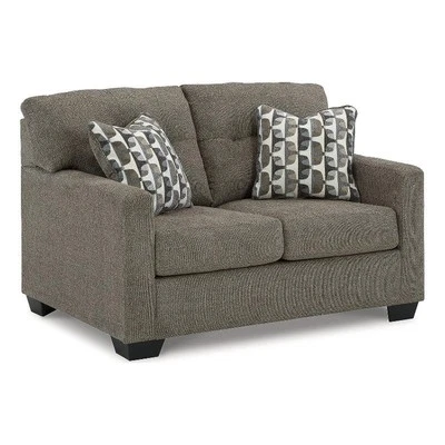 Signature Design by Ashley Mahoney Chocolate Loveseat - Image 1 of 4