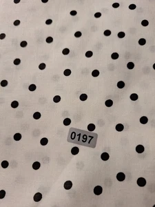 2 Yd White Cotton Fabric&black Polka Dots Apparel Craft Quilting - Picture 1 of 1
