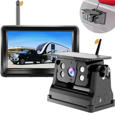 Wireless Backup Camera Solar Magnetic for Car RV Trailer Truck Camper 5th Whe... - Image 1 of 4