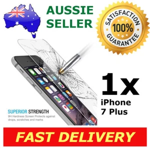 1x iPhone 7 Plus Glass Screen Protector 9H Premium Tempered Shatter Proof Apple - Picture 1 of 12