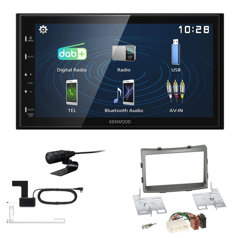 Kenwood 2DIN DAB+ Autoradio für Ssangyong Rodius II ab 2013 dunkelsilber - Bild 1 von 4