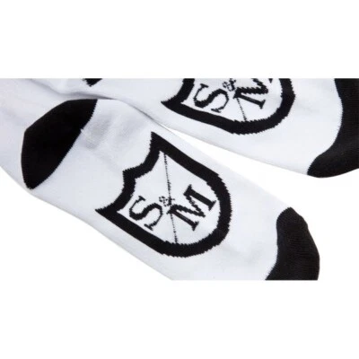 S&M BMX RETROGRADE WHITE BLACK SHIELD SOCKS - Image 1 of 2