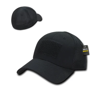 Gorra negra táctica operador malla estructurada flexible ajustada parche talla S/M + L/XL Foto 1 de 3