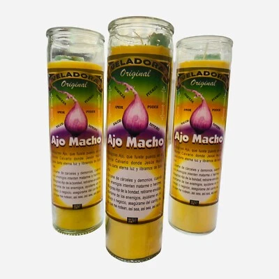 Ajo Macho Veladora Preparada Para Suerte y Fuerza, Vela Fija Ajo Macho Foto 1 de 2