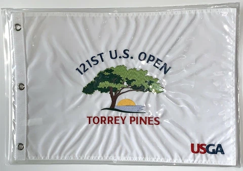 US Open 121th Pin Torrey Pines White Flag Embroilered- Beautiful Cover