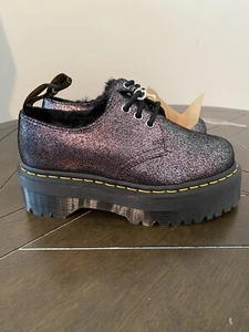 Dr. Martens 1461 Quad FL Metallic Size 5 Ladies Faux Fur Lined Shoes - Picture 1 of 7