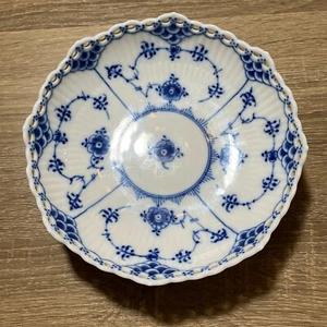 Royal Copenhagen 1023 Blue Fluted Full Lace Footed Compote Candy Dish Size 7 in - Picture 1 of 10