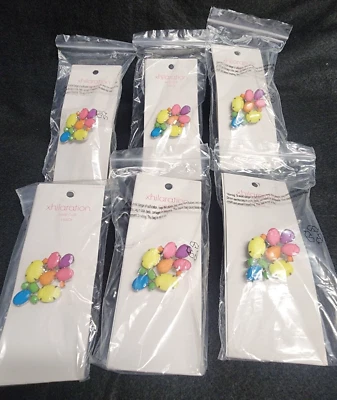 Винтажная заколка Xhilaration многоцветная Lucite Gem заколка на чехол из 12 отличных - Изображение 1 из 4