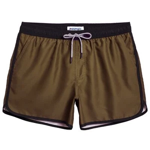 Men's Vintage 80s 90s Swim Trunks with Mesh Lining Quick Dry Swim Board Shorts - Picture 1 of 6