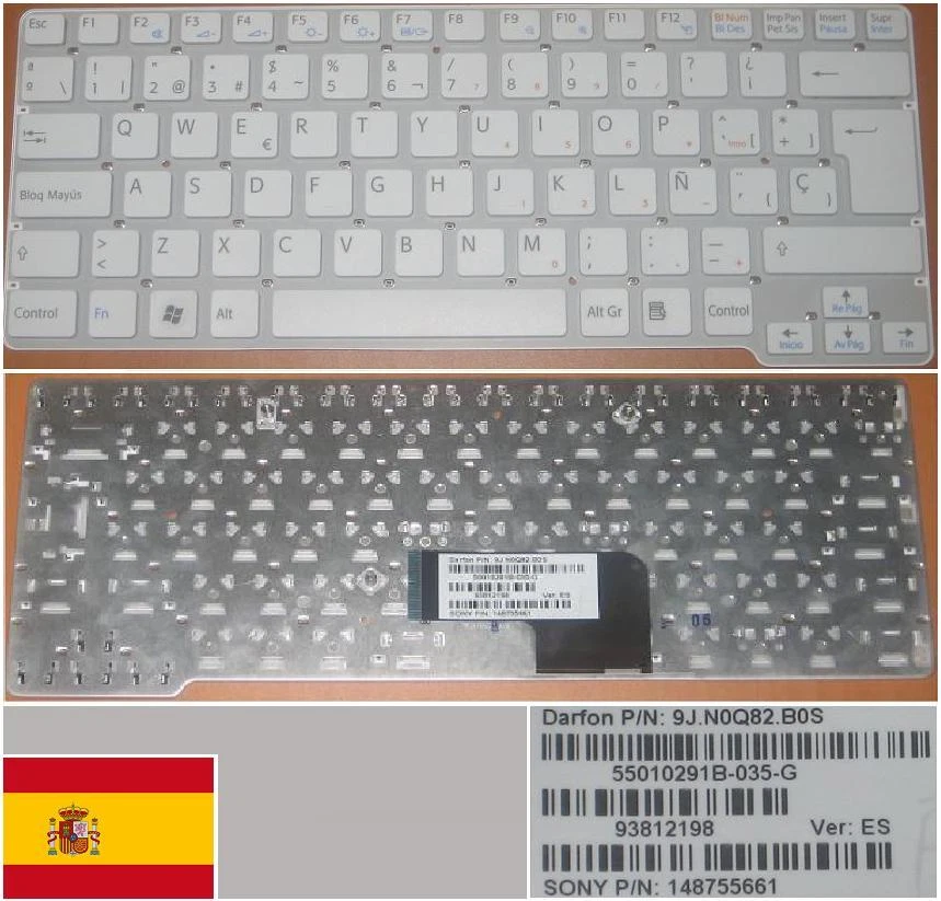Tastiera qwerty Spagnola SONY Vgn-Cw 55010291B-035-G 9J.N0Q82.B0S 148755661 - Immagine 1 di 1