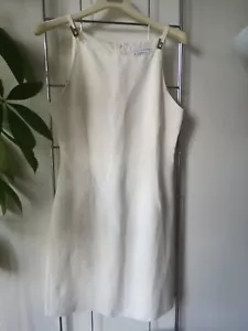 BESTINI Trägerkleid Damen Etuikleid Kunstseide Cupro Casual-Look Creme Gr. S TOP - Bild 1 von 5