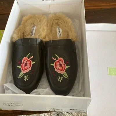 Steve Madden JILL03S1 zapatos negros y florales. Talla 7 con caja original Foto 1 de 2