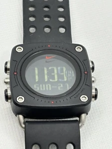 Nike WC0070 Mettle Drill Black Red Digital Watch, Works - Picture 1 of 24
