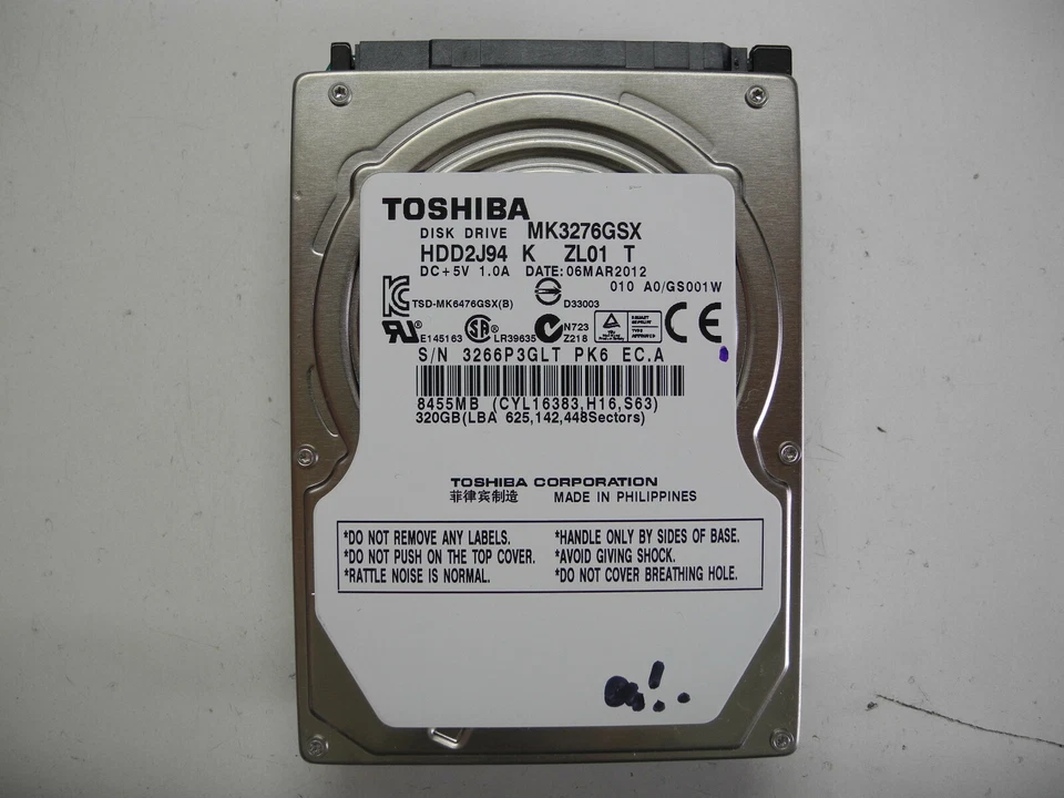 Toshiba MK3276GSX 320gb G002825A Hard Disk Drive HDD 2.5 SATA - Image 1 of 1