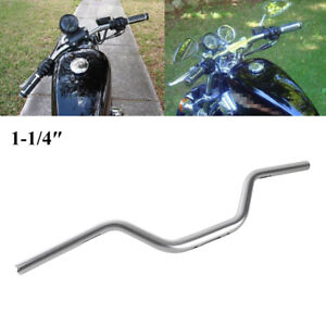 1-1/4'' Tapered Moto Style Silver High Bend Handlebar For Harley Softail FXST
