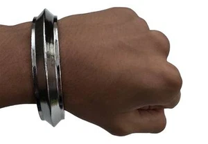 Brazalete Kada Sikh Singh Kaur Khalsa cuello grueso cromado de un borde - Imagen 1 de 10