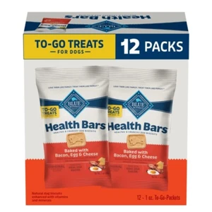 Blue Buffalo Health Bars Mini Crunchy Dog Treats, Bacon,1-oz. Pack (12 Count) - Picture 1 of 7