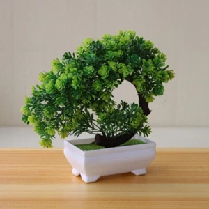 Artificial False Green Plant Bonsai Potted Simulation Pine Tree House - Picture 1 of 26