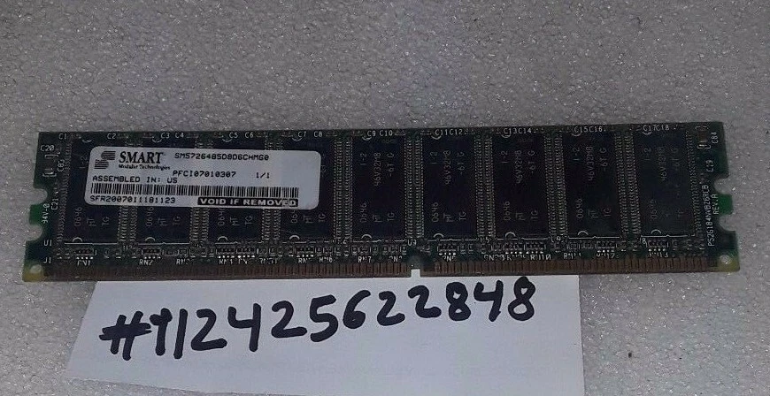  512MB 2RX8 DDR1 DDR  PC2700E   333MHz 333  184PIN ECC NON-REG  DUAL RANK 32X8  - Image 1 of 1