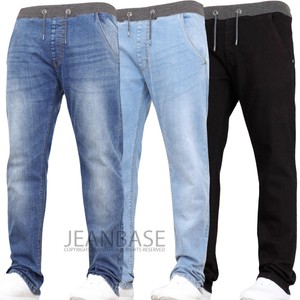 Kids Boys Stretch Jeans Casual Elasticated Easy Pull On Jogger Denim Ages 7-16 