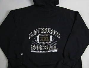 Vintage Pittsburgh Steelers Hoodie Sweatshirt Mens Size XL Black Soffe - Picture 1 of 9