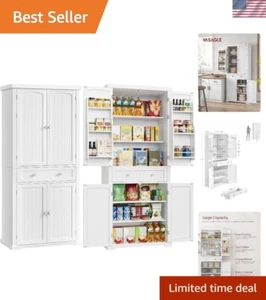 Durable 71.7-Inch Freestanding Storage Cabinet with 6 Door Shelves & Drawer - Picture 1 of 11