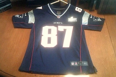 Camiseta de fútbol americano Nike NFL New England Patriots Super Bowl LIII #87 Gronkowski M Foto 1 de 4