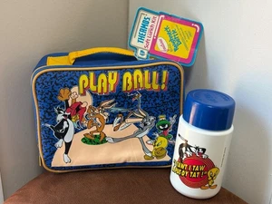 VINTAGE 1994 LOONEY TUNES THERMOS SOFT LUNCH KIT INSULATED BAG 10 OZ ROUGHNECK B - Picture 1 of 12