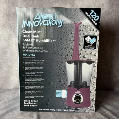 Air Innovations Clean Mist Dual Tank Smart Humidifier MH-801B Open Box Remote - Image 1 of 4
