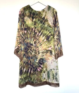 ANA ALCAZAR Pure Silk Dress Watercolour W/ Sheer Sleeves *Perfect Cond*RRP £290 - Picture 1 of 5